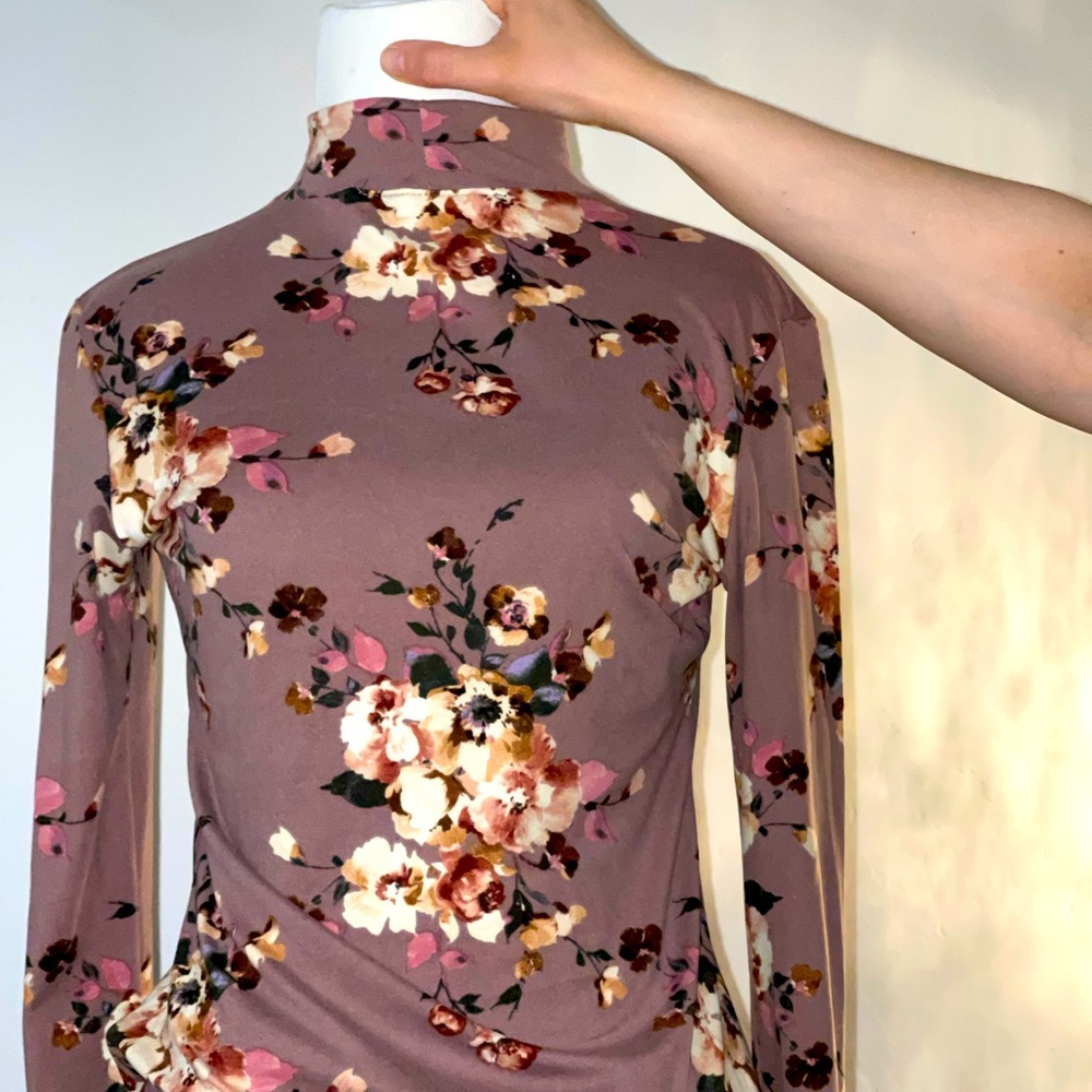 Floral print blouse long sleeve